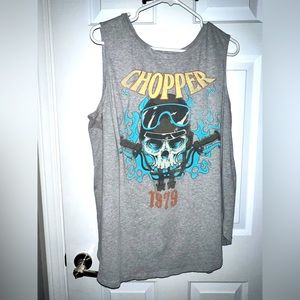 Lovesick (Plus) Size 2 gently used sleeveless tank chopper graphic tee.